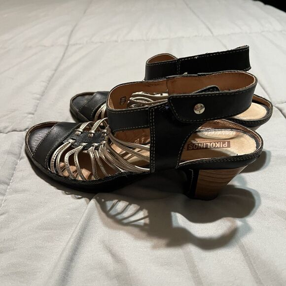PIKOLINOS Womens Java W5A-0728C1 Black Gold Sandal Shoes Size 41 10 Gladiator - Picture 3 of 10